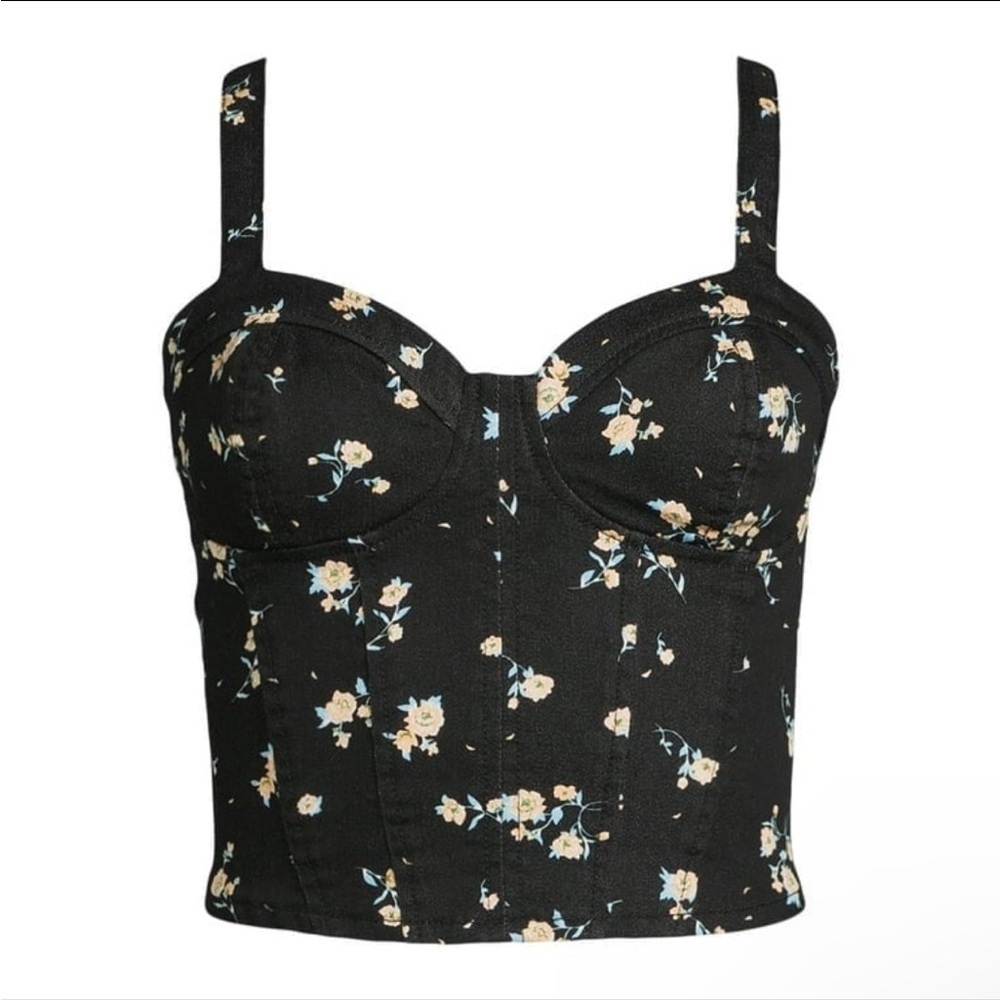 Black Fitted Bustier Tank Top